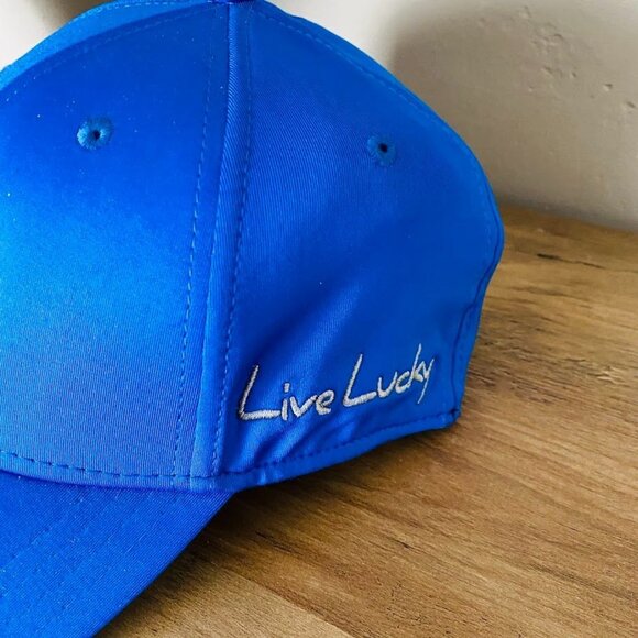 Black Clover “Live Lucky” Royal Blue and Gray Hat Cap Gray Clover Size S/M - Picture 3 of 5